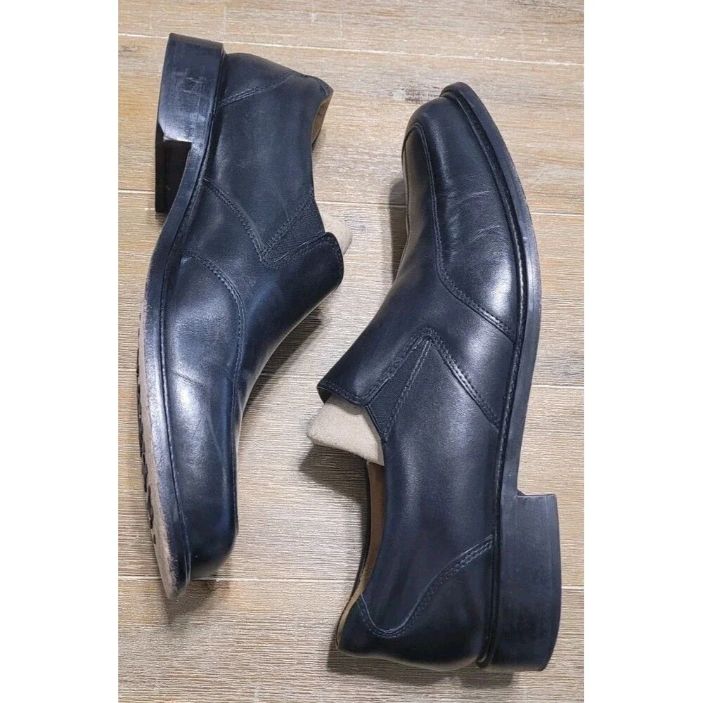 Bostonian Black Leather Slip On Loafer Men's Dress Shoes Size 9 M First Flex